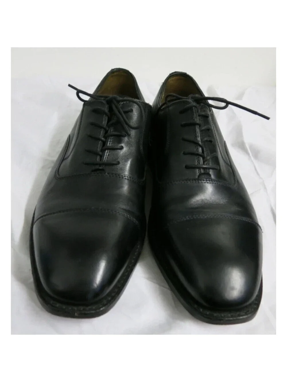 Mens Bostonian 27455 black leather cap toe dress shoes size 10 EEE/E Wide